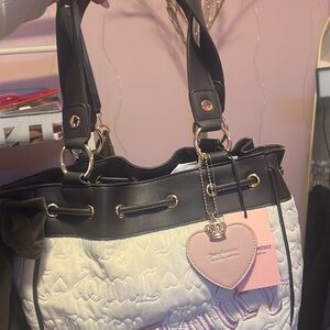Juicy Couture Black and Cream Shoulder Bag